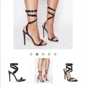 Black lace up heels